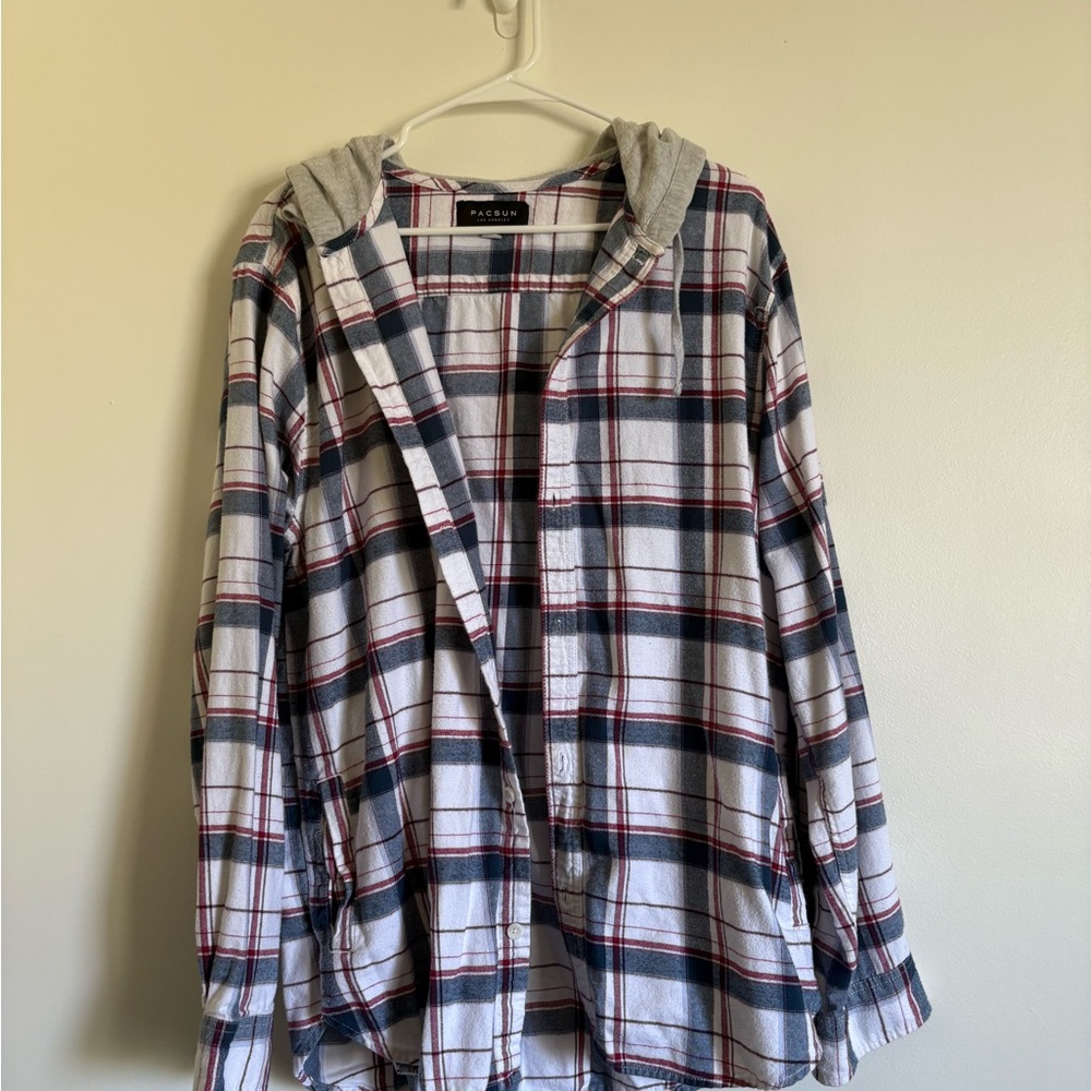 PacSun Plaid Hooded Shirt